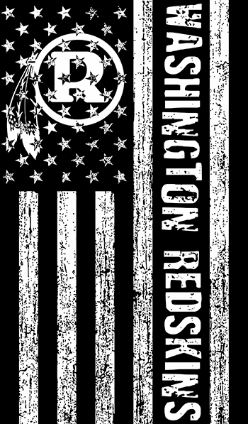 Washington Redskins Black And White American Flag logo vinyl decal